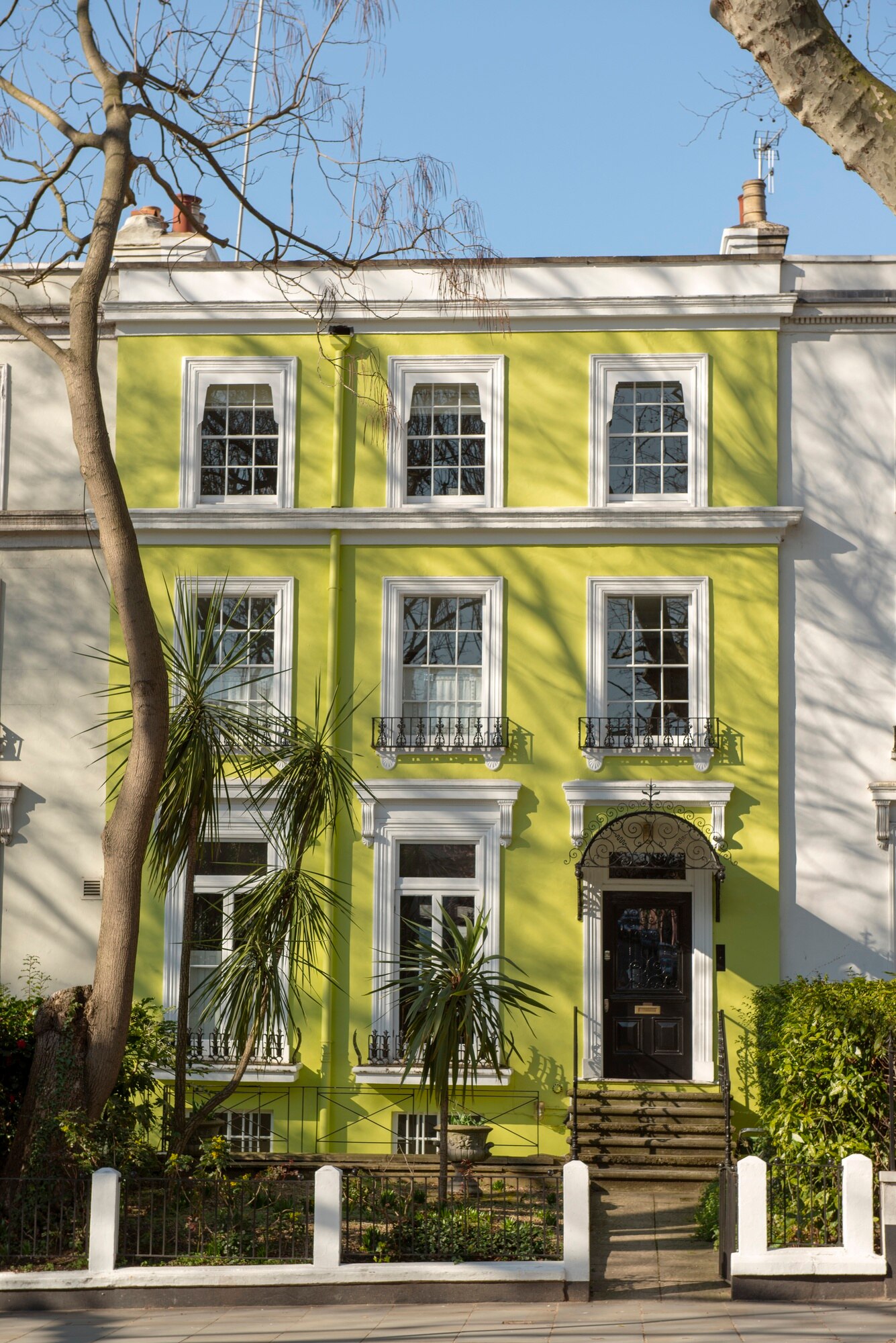 front-view-front-door-with-yellow-wall-plants_23-2149360607